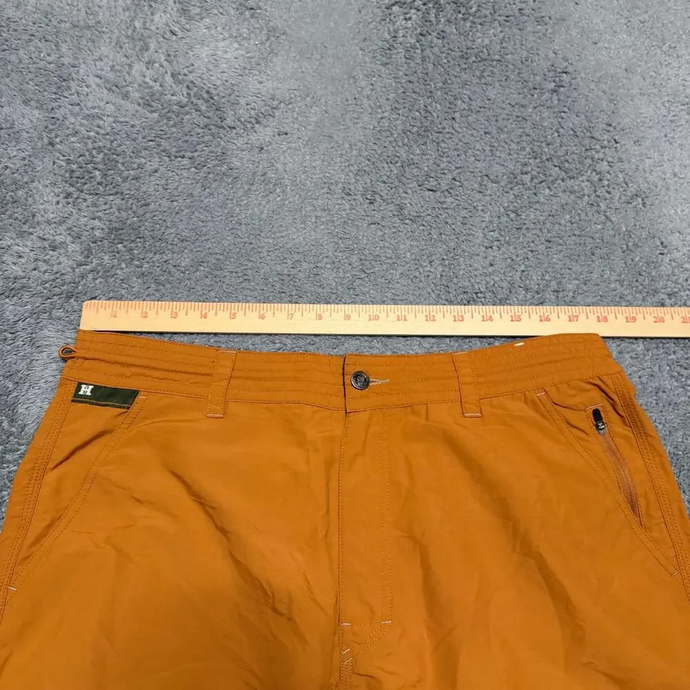 Howler Brothers Horizon Hybrid Shorts Mens 35 Orange Quick Dry Hiking Drawstring